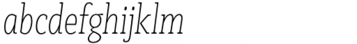 Madero Slab Condensed Thin Italic Font LOWERCASE