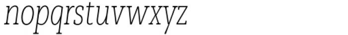 Madero Slab Condensed Thin Italic Font LOWERCASE
