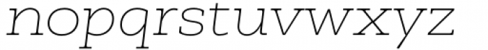 Madero Slab Expanded Thin Italic Font LOWERCASE