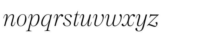 Madigan Text Extralight Italic Font LOWERCASE