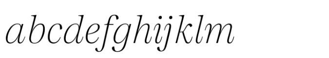 Madigan Text Thin Italic Font LOWERCASE