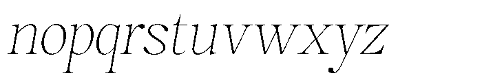 Magerist Extra Light Expanded Slant Font LOWERCASE