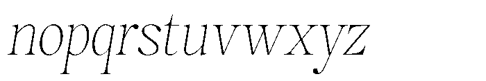 Magerist Extra Light Semi Expanded Slant Font LOWERCASE