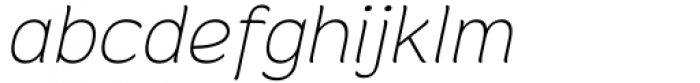 Mahameru Thin Oblique Font LOWERCASE