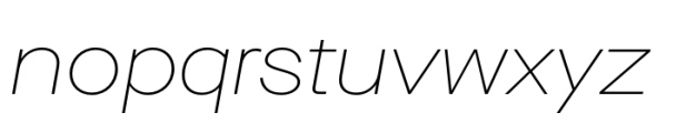 Maison Neue Extended XThin Italic Font LOWERCASE