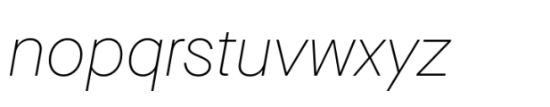 Maison Neue Extra Thin Italic Font LOWERCASE