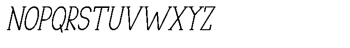 Makora Variable Makora Thin Oblique Condensed Font UPPERCASE