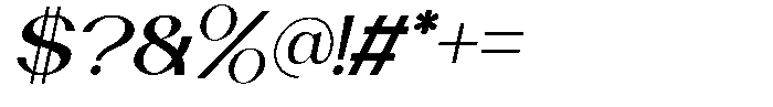 Malgiva Italic Font OTHER CHARS
