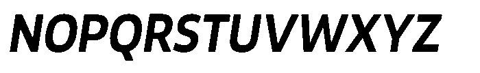 Malisan Bold Slant Semi Condensed Font UPPERCASE