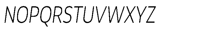 Malisan Extra Light Slant Condensed Font UPPERCASE