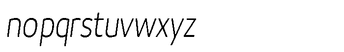 Malisan Extra Light Slant Condensed Font LOWERCASE
