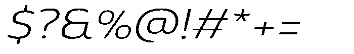 Malisan Extra Light Slant Exp Font OTHER CHARS