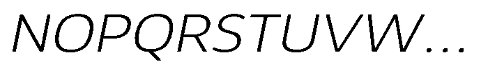 Malisan Extra Light Slant Sem Exp Font UPPERCASE