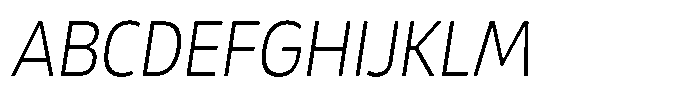 Malisan Extra Light Slant Semi Condensed Font UPPERCASE