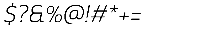 Malisan Extra Light Slant Font OTHER CHARS