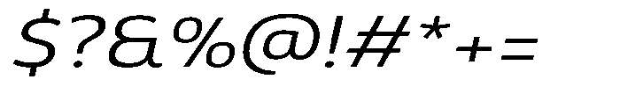 Malisan Light Slant Expanded Font OTHER CHARS