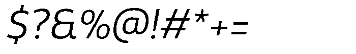 Malisan Light Slant Font OTHER CHARS