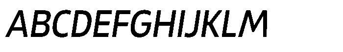 Malisan Medium Slant Semi Condensed Font UPPERCASE