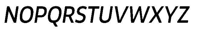 Malisan Medium Slant Semi Condensed Font UPPERCASE
