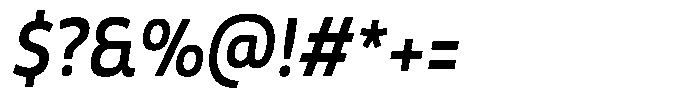 Malisan Sem Bold Slant Semi Condensed Font OTHER CHARS