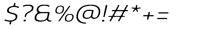 Malisan Soft Extra Light Exp Italic Font OTHER CHARS