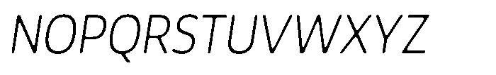 Malisan Soft Extra Light Sem Condensed Italic Font UPPERCASE