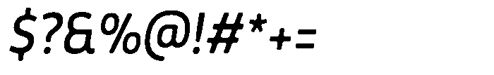 Malisan Soft Medium Sem Condensed Italic Font OTHER CHARS