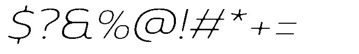 Malisan Soft Thin Exp Italic Font OTHER CHARS