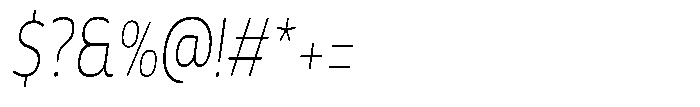 Malisan Thin Slant Condensed Font OTHER CHARS