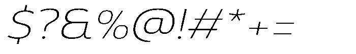 Malisan Thin Slant Expanded Font OTHER CHARS