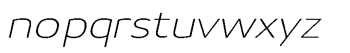 Malisan Thin Slant Expanded Font LOWERCASE