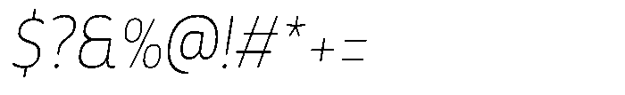 Malisan Thin Slant Semi Condensed Font OTHER CHARS
