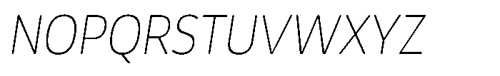 Malisan Thin Slant Semi Condensed Font UPPERCASE