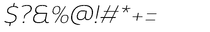 Malisan Thin Slant Semi Expanded Font OTHER CHARS