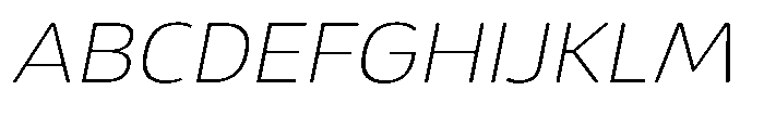 Malisan Thin Slant Semi Expanded Font UPPERCASE