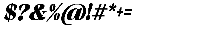 Malvera Black High Condensed Slant Font OTHER CHARS