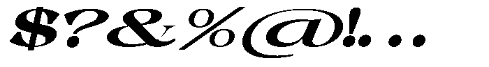 Malvera Black High Expanded Slant Font OTHER CHARS