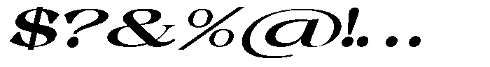 Malvera Extra Bold High Expanded Slant Font OTHER CHARS