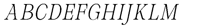 Malvera Extra Light Condensed High Slant Font UPPERCASE