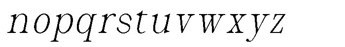 Malvera Extra Light Condensed High Slant Font LOWERCASE