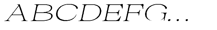 Malvera Extra Light Expanded Slant Font UPPERCASE