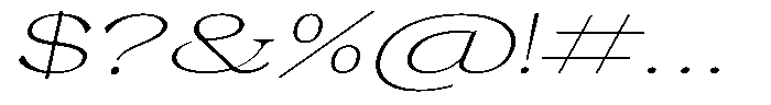 Malvera Extra Light High Expanded Slant Font OTHER CHARS