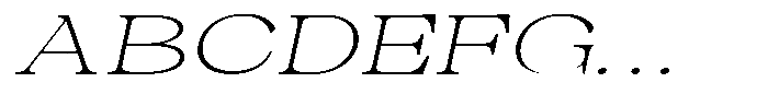 Malvera Extra Light High Expanded Slant Font UPPERCASE