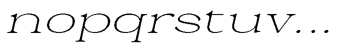 Malvera Extra Light High Expanded Slant Font LOWERCASE