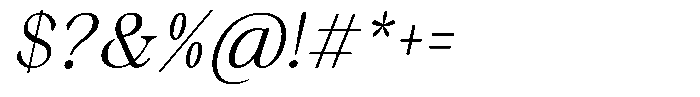 Malvera Light High Condensed Slant Font OTHER CHARS