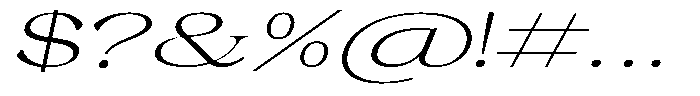 Malvera Light High Expanded Slant Font OTHER CHARS