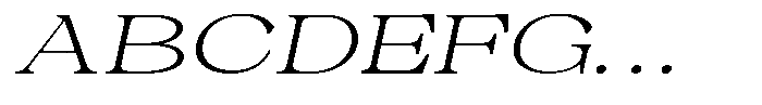 Malvera Light High Expanded Slant Font UPPERCASE