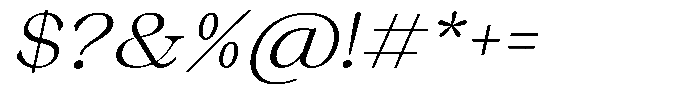 Malvera Light High Slant Font OTHER CHARS