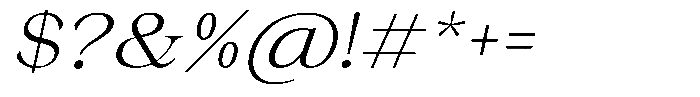 Malvera Light Slant Font OTHER CHARS