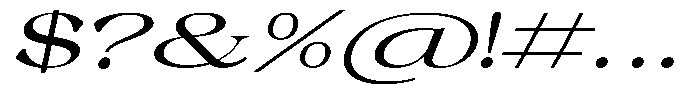 Malvera Medium High Expanded Slant Font OTHER CHARS